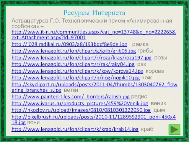 Аствацатуров Г.О. Технологический прием «Анимированная сорбонка» – http://www.it-n.ru/communities.aspx?cat_no=13748&d_no=222265&ext=Attachment.aspx?Id=97001 http://i028.radikal.ru/0903/a8/193bdcf8e9de.jpg рамка http://www.lenagold.ru/fon/clipart/g/grib/grib05.jpg грибы
