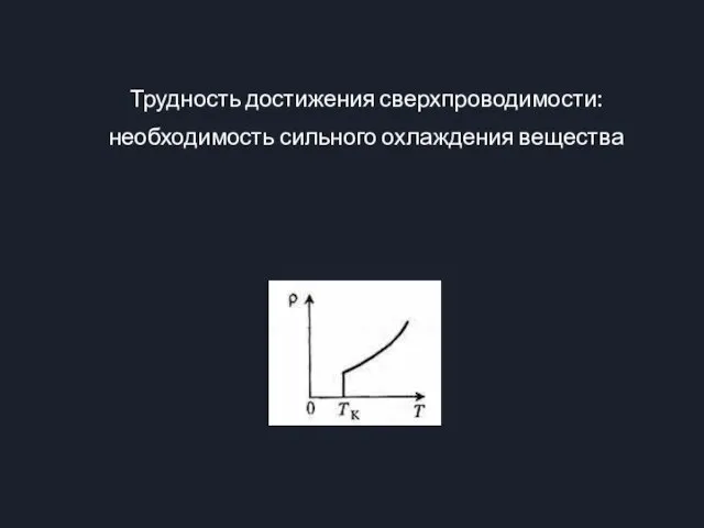 Трудность достижения сверхпроводимости: необходимость сильного охлаждения вещества