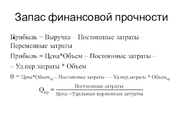 Запас финансовой прочности