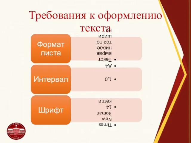 Требования к оформлению текста