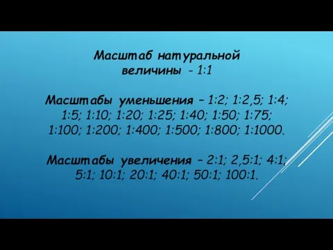 Масшт аб нат уральной величины - 1:1 Масшт абы уменьшения – 1:2;