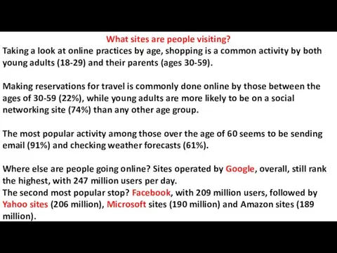 What sites are people visiting? Taking a look at online practices by