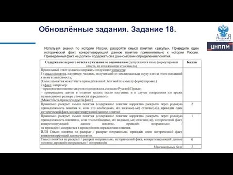 Обновлённые задания. Задание 18.