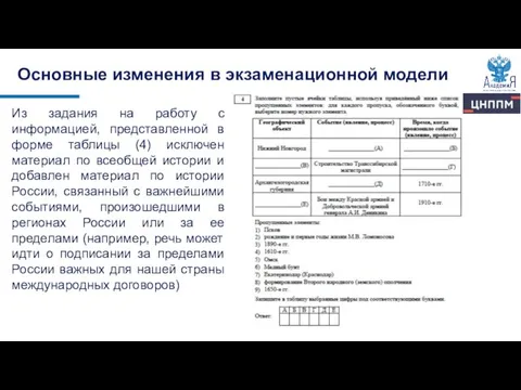 Из задания на работу с информацией, представленной в форме таблицы (4) исключен