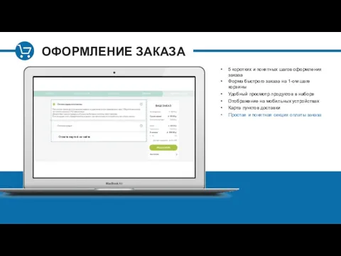 ОФОРМЛЕНИЕ ЗАКАЗА 5 коротких и понятных шагов оформления заказа Форма быстрого заказа