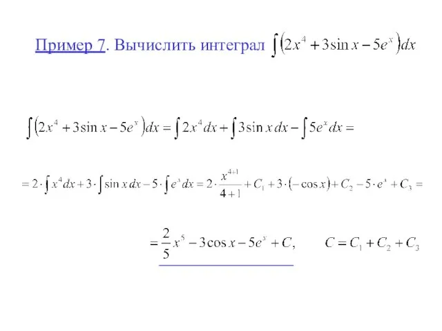 Пример 7. Вычислить интеграл