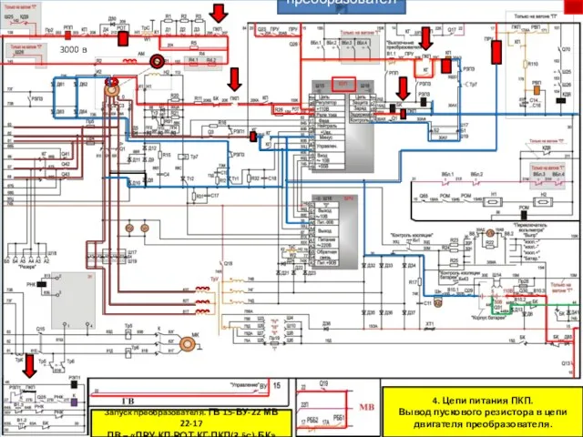 Запуск преобразователя. ГВ 15-ВУ-22 МВ 22-17 ПВ – «ПРУ-КП-РОТ-КГ-ПКП(3,5с)-БК» 3000 в 4.