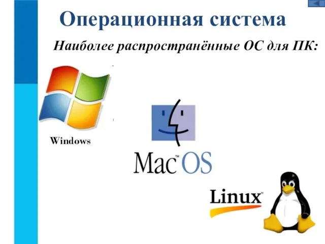 Наиболее распространённые ОС для ПК: Операционная система Windows