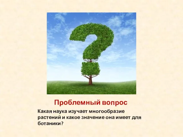 Проблемный вопрос Какая наука изучает многообразие растений и какое значение она имеет для ботаники?