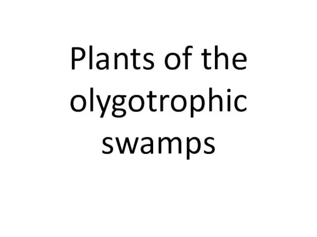 Plants of the olygotrophic swamps