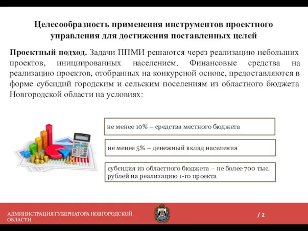 Целесообразность применения инструментов проектного управления для достижения поставленных целей Проектный подход. Задачи