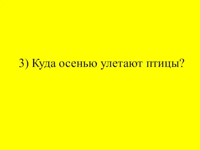 3) Куда осенью улетают птицы?