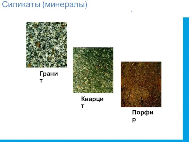 Силикаты (минералы) Гранит Кварцит Порфир .