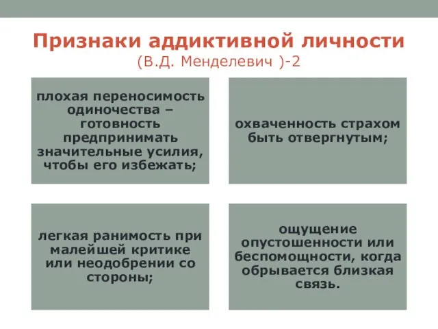 Признаки аддиктивной личности (В.Д. Менделевич )-2