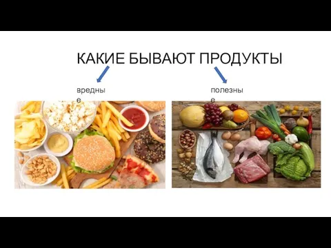 КАКИЕ БЫВАЮТ ПРОДУКТЫ вредные полезные