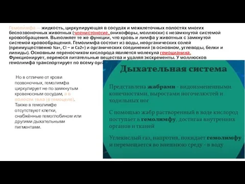 Гемоли́мфа — жидкость, циркулирующая в сосудах и межклеточных полостях многих беспозвоночных животных