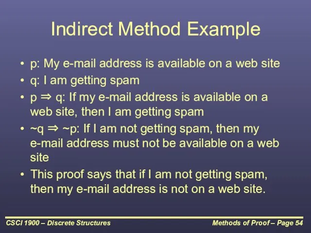 Indirect Method Example p: My e-mail address is available on a web