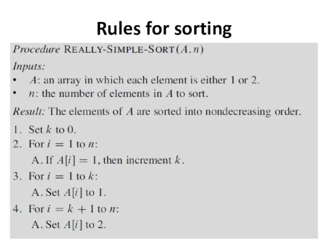 Rules for sorting