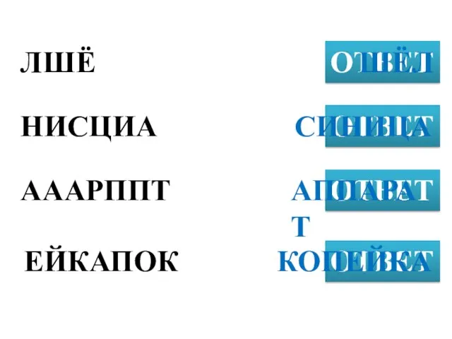 ЛШЁ ОТВЕТ НИСЦИА ОТВЕТ АААРППТ ОТВЕТ ШЁЛ ЕЙКАПОК ОТВЕТ СИНИЦА АППАРАТ КОПЕЙКА