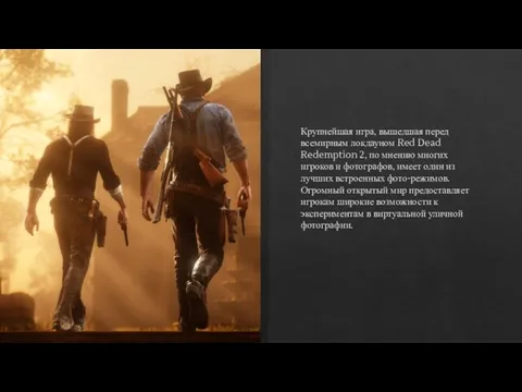 Крупнейшая игра, вышедшая перед всемирным локдауном Red Dead Redemption 2, по мнению