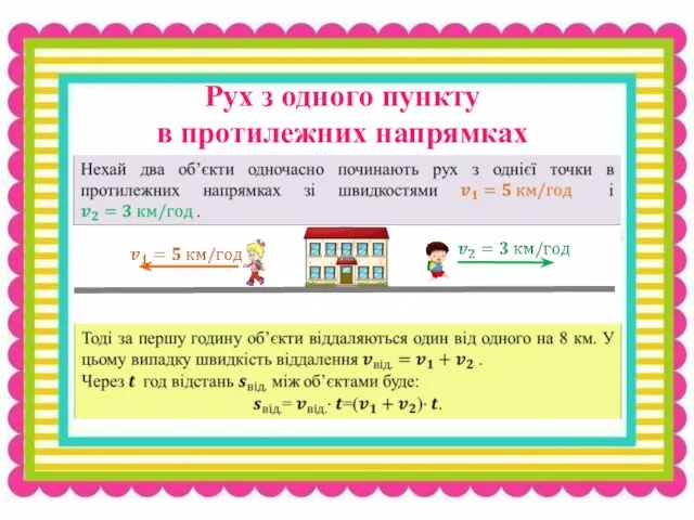 s v t Рух з одного пункту в протилежних напрямках