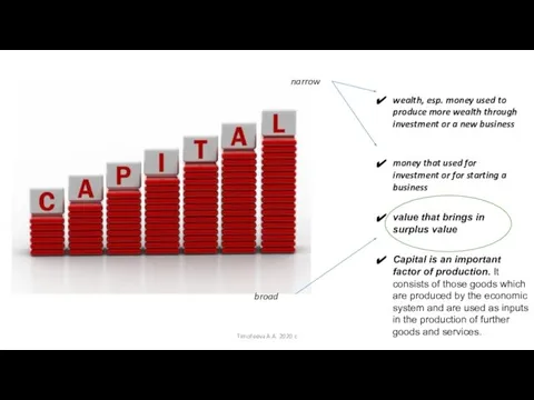 wealth, esp. money used to produce more wealth through investment or a