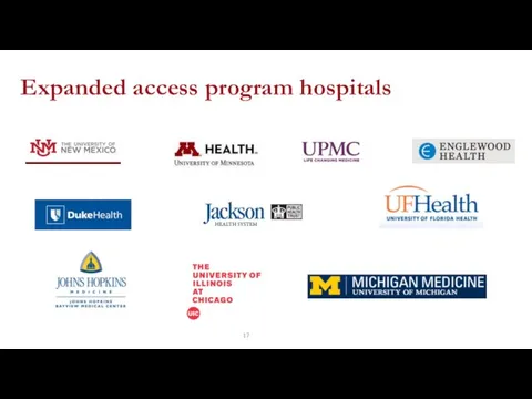 Expanded access program hospitals