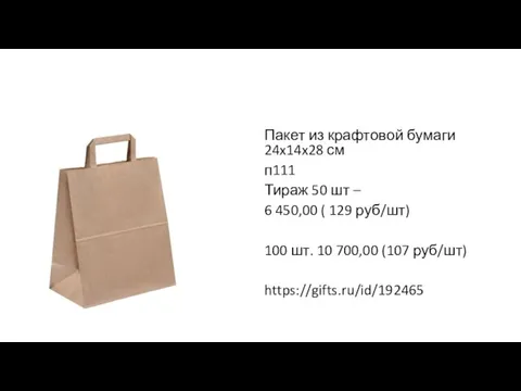 Пакет из крафтовой бумаги 24x14x28 см п111 Тираж 50 шт – 6