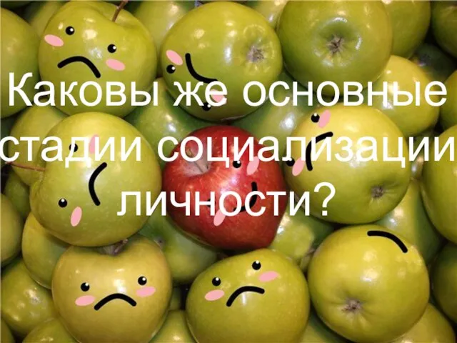 Каковы же основные стадии социализации личности?