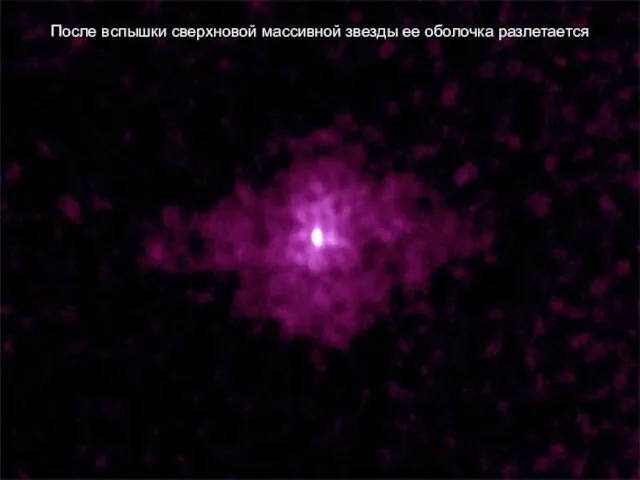 После вспышки сверхновой массивной звезды ее оболочка разлетается