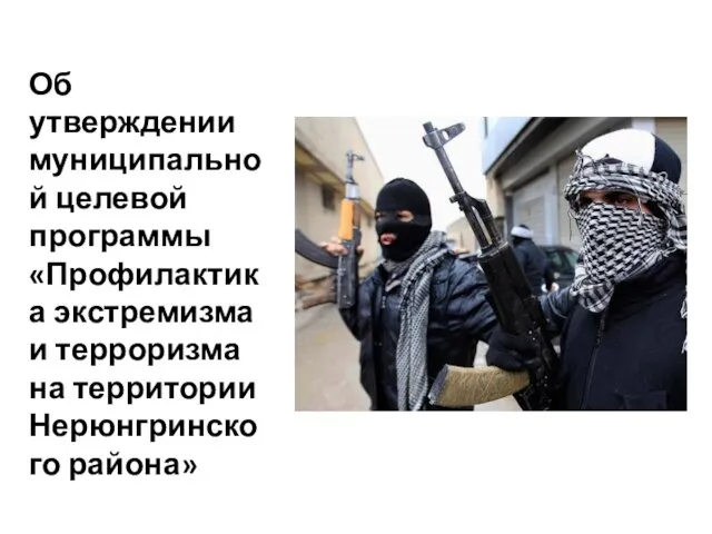 Об утверждении муниципальной целевой программы «Профилактика экстремизма и терроризма на территории Нерюнгринского района»