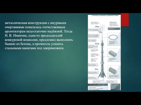 металлическая конструкция с ажурными очертаниями показалась отечественным архитекторам недостаточно надёжной. Тогда Н.