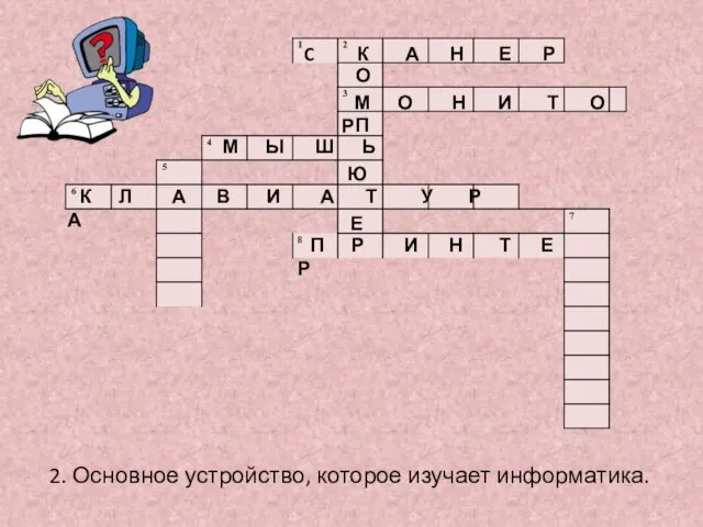 2. Основное устройство, которое изучает информатика. C К А Н Е Р