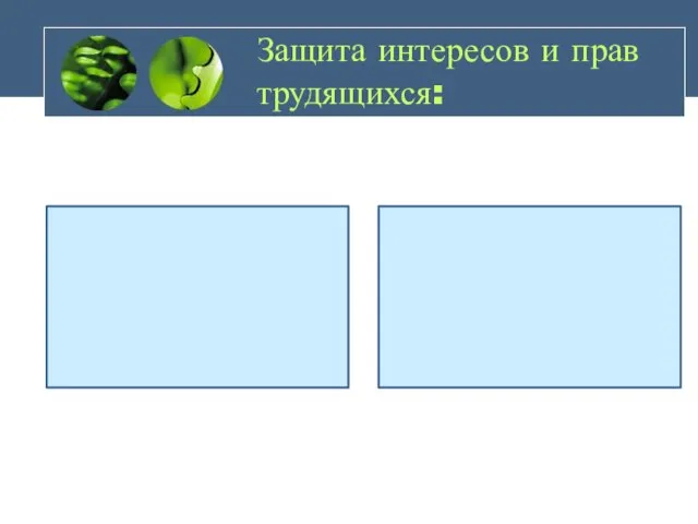 Защита интересов и прав трудящихся: Трудовое право, право социального обеспечения Профсоюзы