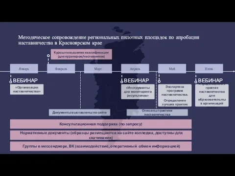 Методическое сопровождение региональных пилотных площадок по апробации наставничества в Красноярском крае Март
