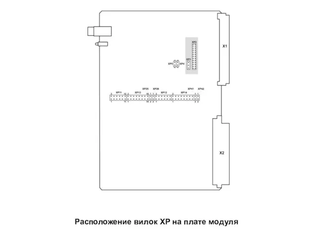 Расположение вилок XP на плате модуля