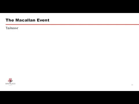 The Macallan Event Тайминг