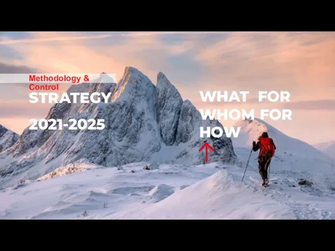 STRATEGY 2021-2025 WHAT FOR WHOM FOR HOW Methodology & Control