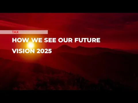 HOW WE SEE OUR FUTURE VISION 2025 TAX