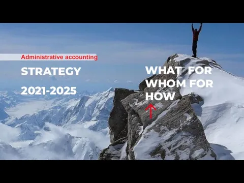 STRATEGY 2021-2025 WHAT FOR WHOM FOR HOW Administrative accounting