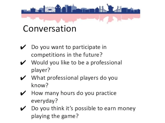 Conversation Do you want to participate in competitions in the future? Would