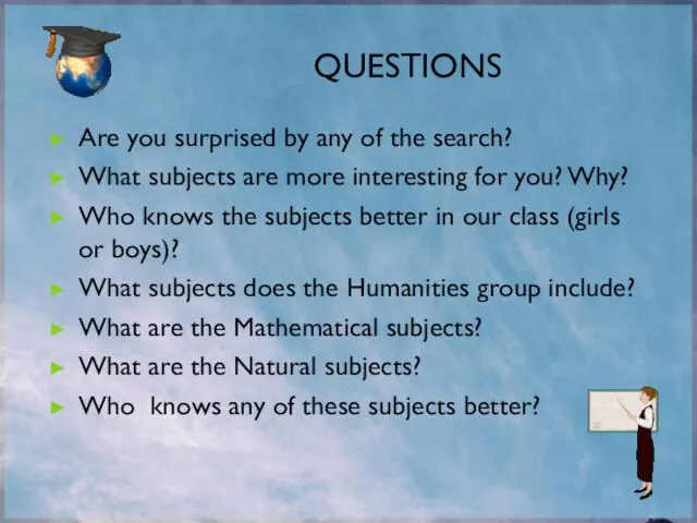 Are you surprised by any of the search? What subjects are more