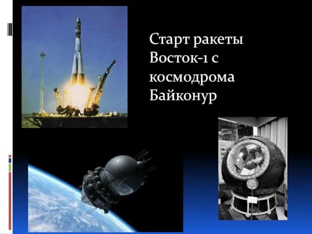 Старт ракеты Восток-1 с космодрома Байконур