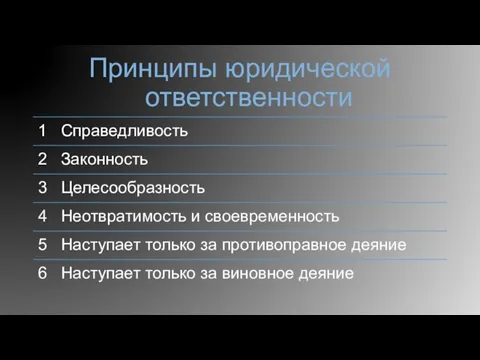 Принципы юридической ответственности