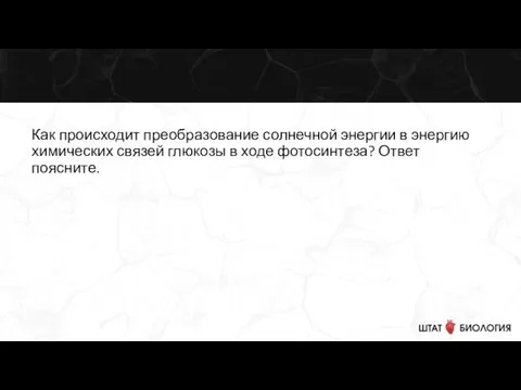 Как происходит преобразование солнечной энергии в энергию химических связей глюкозы в ходе фотосинтеза? Ответ поясните.