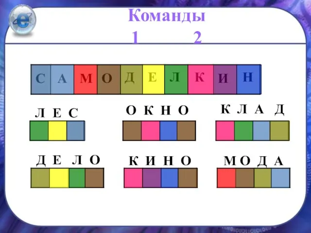 Команды 1 2 С А М О Д Е Л К Н