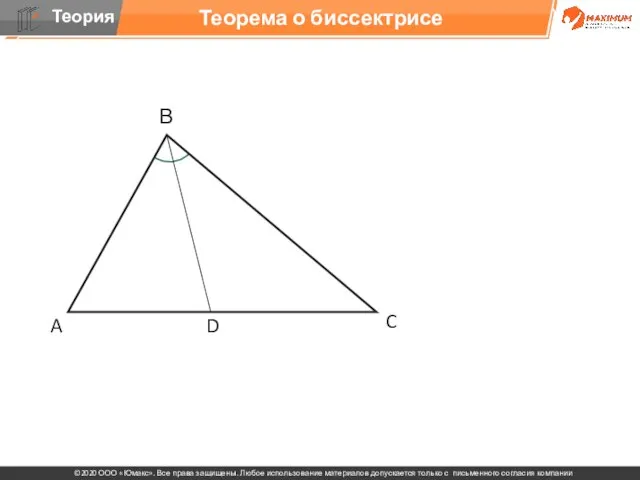 Теорема о биссектрисе A В C D