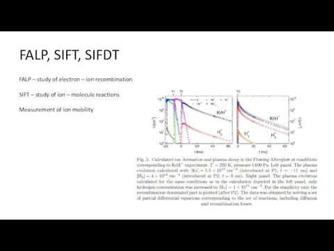 FALP, SIFT, SIFDT FALP – study of electron – ion recombination SIFT