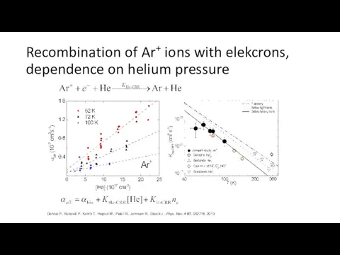 Recombination of Ar+ ions with elekcrons, dependence on helium pressure Dohnal P.,