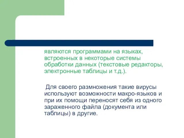 являются программами на языках, встроенных в некоторые системы обработки данных (текстовые редакторы,